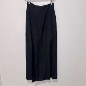 MADEWELL | Silk Black Maxi Skirt with Slits